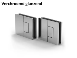 Douchedeur scharnier Santos glas/glas 180° verchroomd glanzend