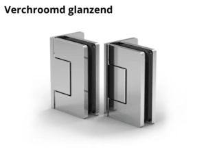Douchedeur scharnier Santos glas/wand 90° verchroomd glanzend