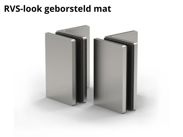Douche glasklem hoekverbinder Santos glas/wand 90° 5 Hoekverbinder Santos glas/wand 90° rvs-look geborsteld mat