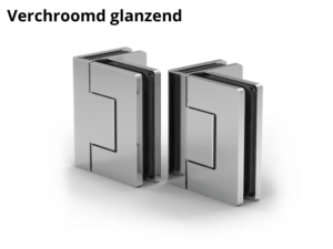 Douchedeur scharnier Santos glas/glas 90° verchroomd glanzend