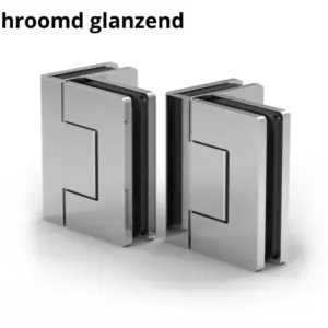 Douchedeur scharnier Santos glas/glas 90° verchroomd glanzend