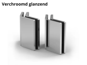 Hoekverbinder Santos glas/glas 135° verchroomd glanzend