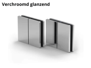Lengteverbinder Santos glas/glas glas/wand 180° verchroomd glanzend