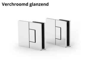 Douchedeur scharnier Santos glas/wand 180° verchroomd glanzend