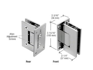 Douchedeur scharnier Vienna 90° wand/glas verstelbare muurbeugel