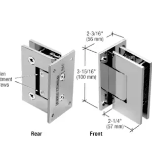 Douchedeur scharnier Vienna 90° wand/glas verstelbare muurbeugel