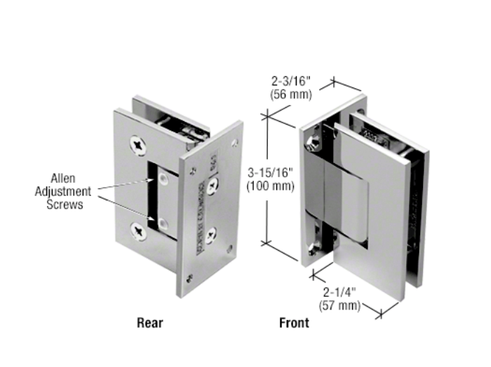 Douchedeur scharnier Vienna 90° wand/glas verstelbare muurbeugel 3 Douchedeur scharnier Vienna 90° wand/glas verstelbare muurbeugel