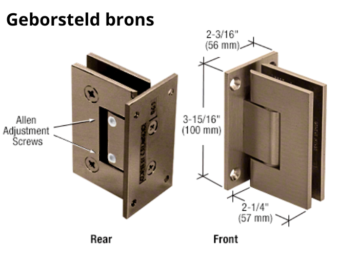 Douchedeur scharnier Vienna 90° wand/glas verstelbare muurbeugel 8 Douchedeur scharnier Vienna 90° wand/glas verstelbare muurbeugel geborsteld brons