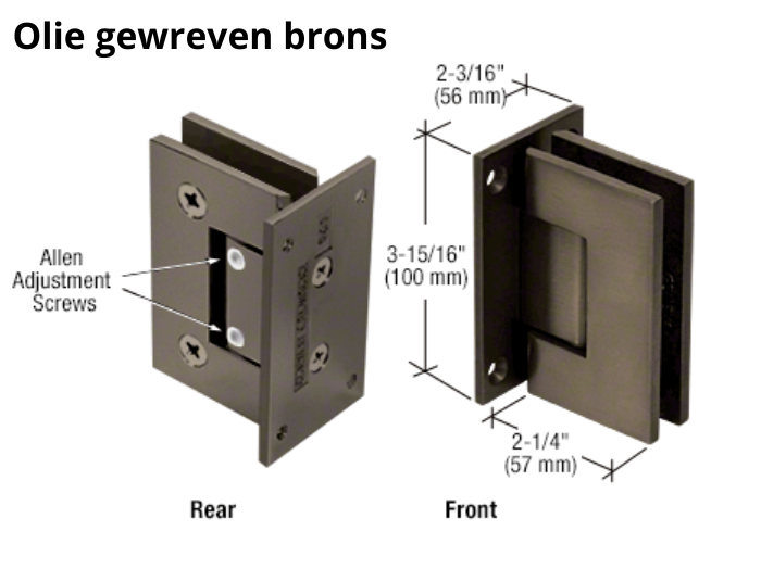 Douchedeur scharnier Vienna 90° wand/glas verstelbare muurbeugel 12 Douchedeur scharnier Vienna 90° wand/glas verstelbare muurbeugel olie gewreven brons