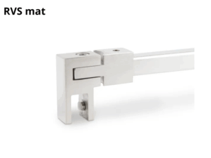 Stabilisatiestang 90° wand/glas set Square 15 RVS mat