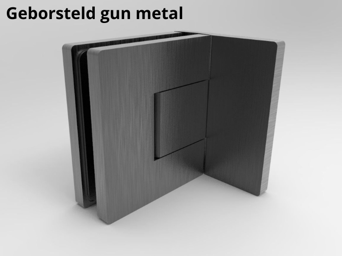 Sauna scharnier Bellagio 90° glas/wand 10 Sauna scharnier glas/wand geborsteld gun metal