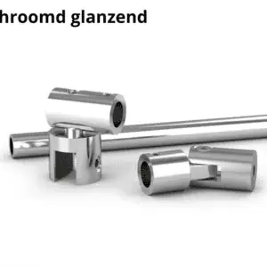 Stabilisatiestang wand/glas set Round 12 verchroomd glanzend