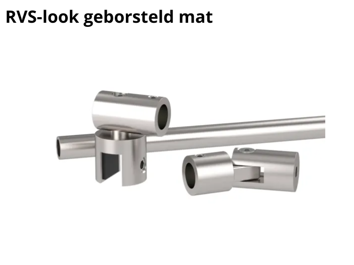 Stabilisatiestang wand/glas set Round 12 5 Stabilisatiestang wand/glas set Round 12 RVS-look geborsteld mat