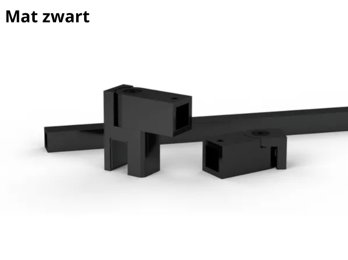 Stabilisatiestang wand/glas set Square 12 6 Stabilisatiestang wand/glas set Square 12 mat zwart