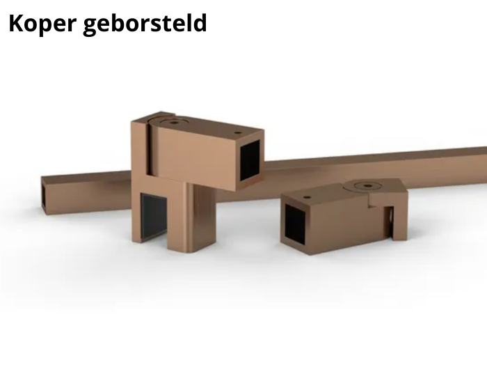 Stabilisatiestang wand/glas set Square 12 7 Stabilisatiestang wand/glas set Square 12 koper geborsteld