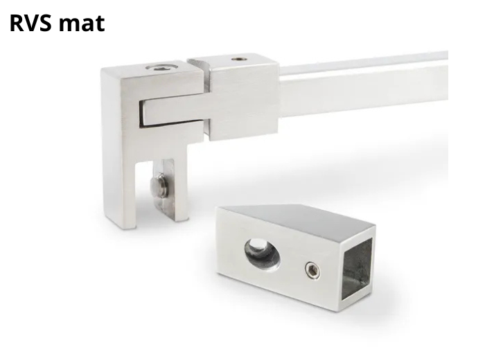 Stabilisatiestang set 45° wand/glas Square 15 6 Stabilisatiestang set 45° wand/glas Square 15 RVS mat
