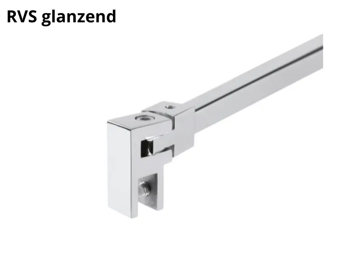 Stabilisatiestang set 45° wand/glas Square 15 4 Stabilisatiestang set 45° wand/glas Square 15 RVS glanzend