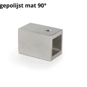 Wandaansluiting Square 15 RVS gepolijst mat 90°