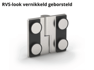 Douchedeurscharnier glas/glas 135-180° rvs-look vernikkeld geborsteld (DIN RECHTS)