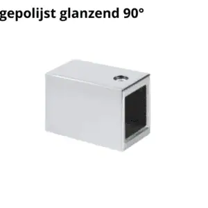 Wandaansluiting Square 15 RVS gepolijst glanzend 90°