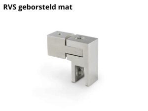 Glasaansluiting Square 15 rvs geborsteld mat