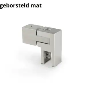 Glasaansluiting Square 15 rvs geborsteld mat