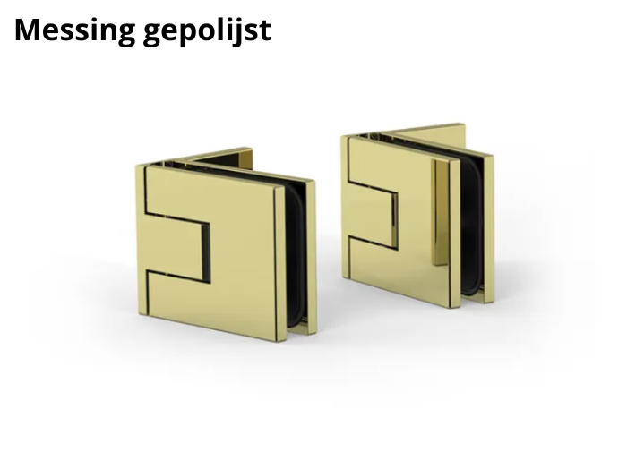 Douchedeur scharnier Juna glas/wand 90° - per 2 stuks 6 Douchedeur scharnier Juna glas/wand 90° messing gepolijst