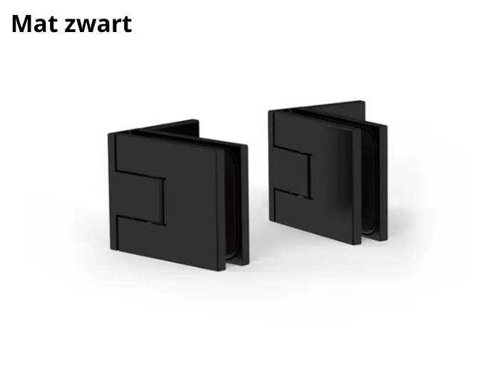 Douchedeur scharnier Juna glas/wand 90° - per 2 stuks 10 Douchedeur scharnier Juna glas/wand 90° mat zwart