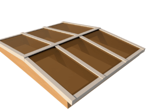 Lichtstraat zadeldak brons glas - Compleet Pakket – Douglashout met bronskleurig enkel gelaagd glas