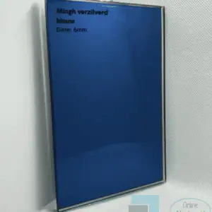 Blauwe spiegel op maat 6 mm