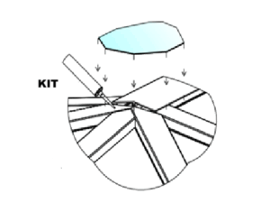 Alternative view of Nok Afdekkap Schilddak - SET 2 STUKS - zwart, wit, antraciet.