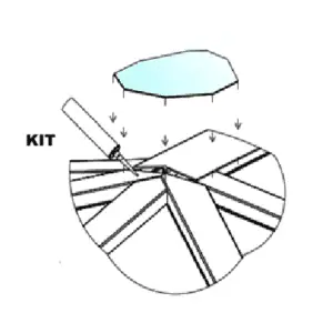 Alternative view of Nok Afdekkap Schilddak - SET 2 STUKS - zwart, wit, antraciet.
