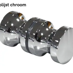 Douchedeurknop rond 30mm - gepolijst chroom