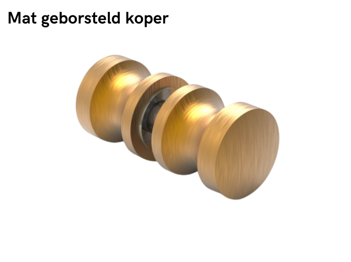 Douchedeurknop rond 30mm 14 Douchedeurknop rond 30mm - mat geborsteld koper