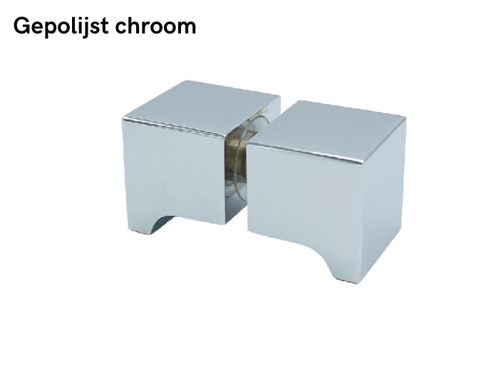 Douchedeurknop vierkant 30mm 4 Douchedeurknop vierkant 30mm - gepolijst chroom
