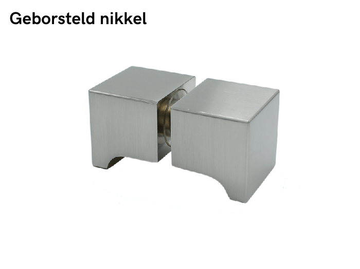 Douchedeurknop vierkant 30mm 6 Douchedeurknop vierkant 30mm - geborsteld nikkel