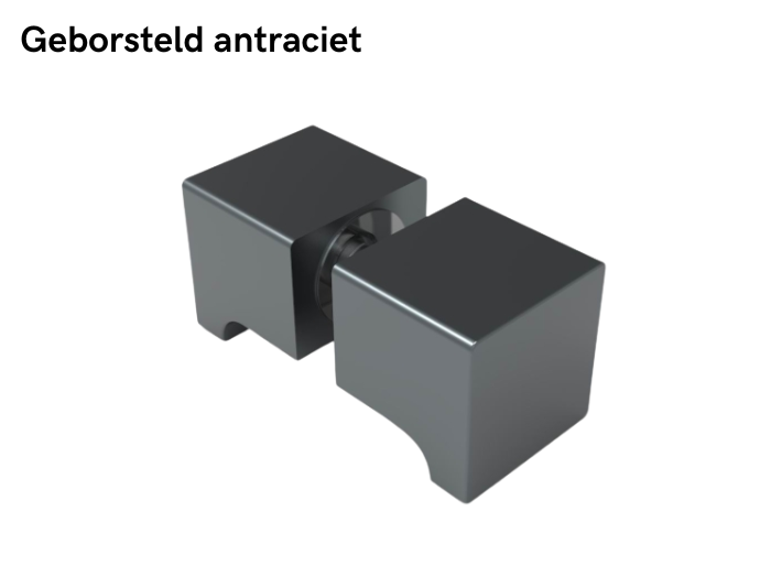 Douchedeurknop vierkant 30mm 9 Douchedeurknop vierkant 30mm - geborsteld antraciet
