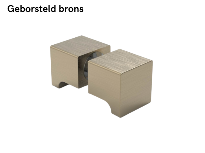 Douchedeurknop vierkant 30mm 10 Douchedeurknop vierkant 30mm - geborsteld brons
