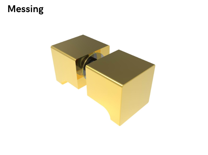 Douchedeurknop vierkant 30mm 11 Douchedeurknop vierkant 30mm - messing