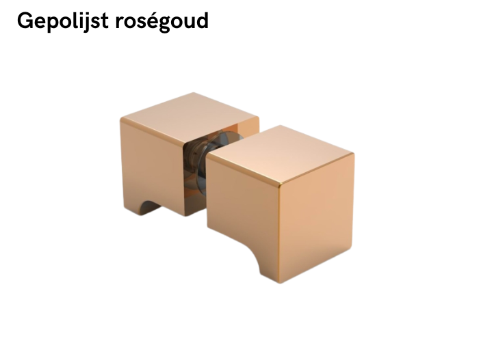 Douchedeurknop vierkant 30mm 13 Douchedeurknop vierkant 30mm - gepolijst roségoud