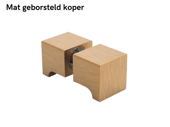 Douchedeurknop vierkant 30mm 14 Douchedeurknop vierkant 30mm - mat geborsteld koper