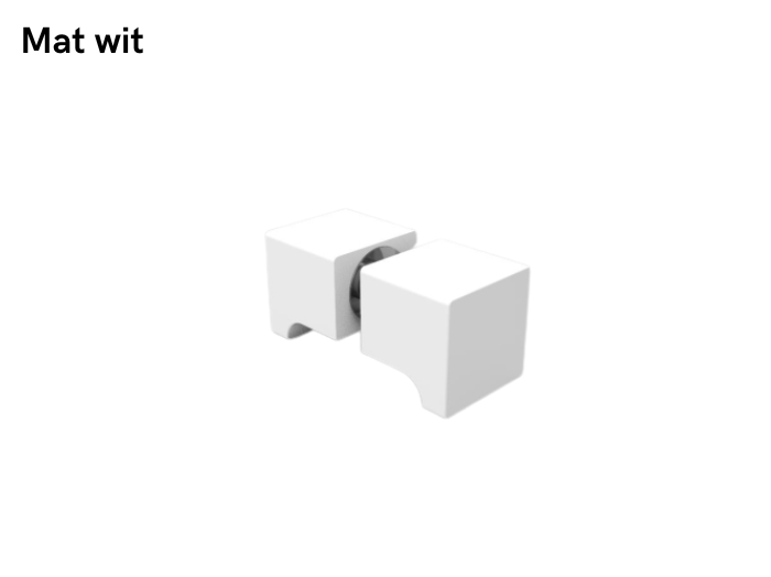 Douchedeurknop vierkant 30mm 5 Douchedeurknop vierkant 30mm - mat wit