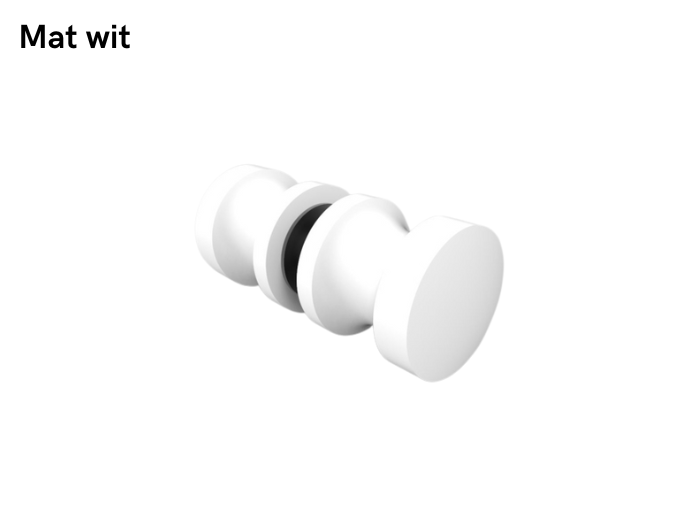 Douchedeurknop rond 30mm 5 Douchedeurknop rond 30mm - mat wit