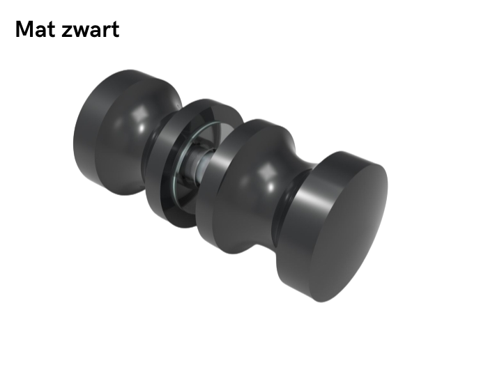 Douchedeurknop rond 30mm 7 Douchedeurknop rond 30mm - mat zwart