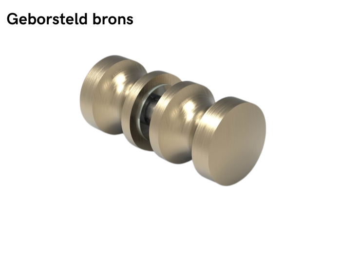 Douchedeurknop rond 30mm 10 Douchedeurknop rond 30mm - geborsteld brons