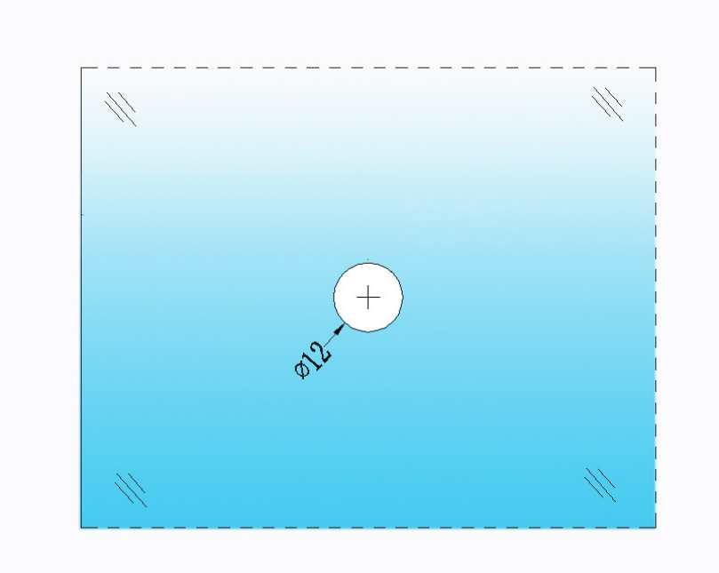 Douchedeurknop vierkant 30mm 16 Gatdiameter in het glas: 12mm