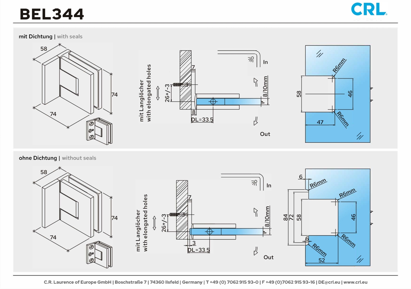 Sauna scharnier Bellagio 90° glas/wand 4 Sauna scharnier Bellagio glas/wand technische tekening