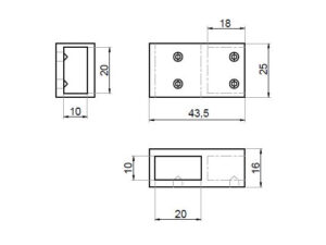 Alternative view of Stabilisatie 20x10 mm T-verbinding