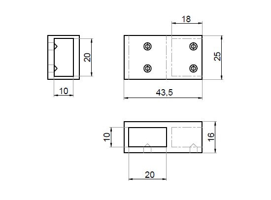 Stabilisatie 20x10 mm T-verbinding 4 Stabilisatie 20x10 mm T-verbinding - Afbeelding 2