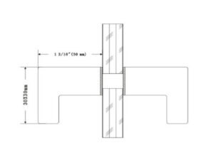 Alternative view of L-vorm deurknop 30 x 30 mm, glasdikte 6-10 mm